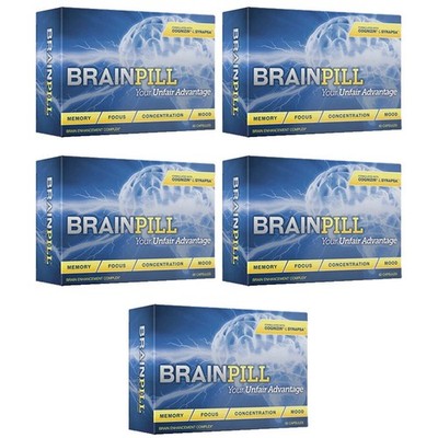 BRAINPILL Nootropics Focus Memory Mental Stamina Brain Pill Supplement 5 Months