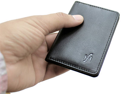 StarHide RFID SICHER minimalistisch schmal Echtleder Kreditkartenhalter Geldbörse #120