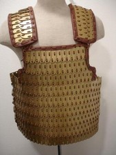 Men's L XL Handmade Plastic Leather Vest Medieval Renaissance Gladiator Costume