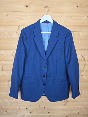 Burberry Bright Navy Blazer Size UK14 Laneham 3 Button Down Wool Mohair NWOT