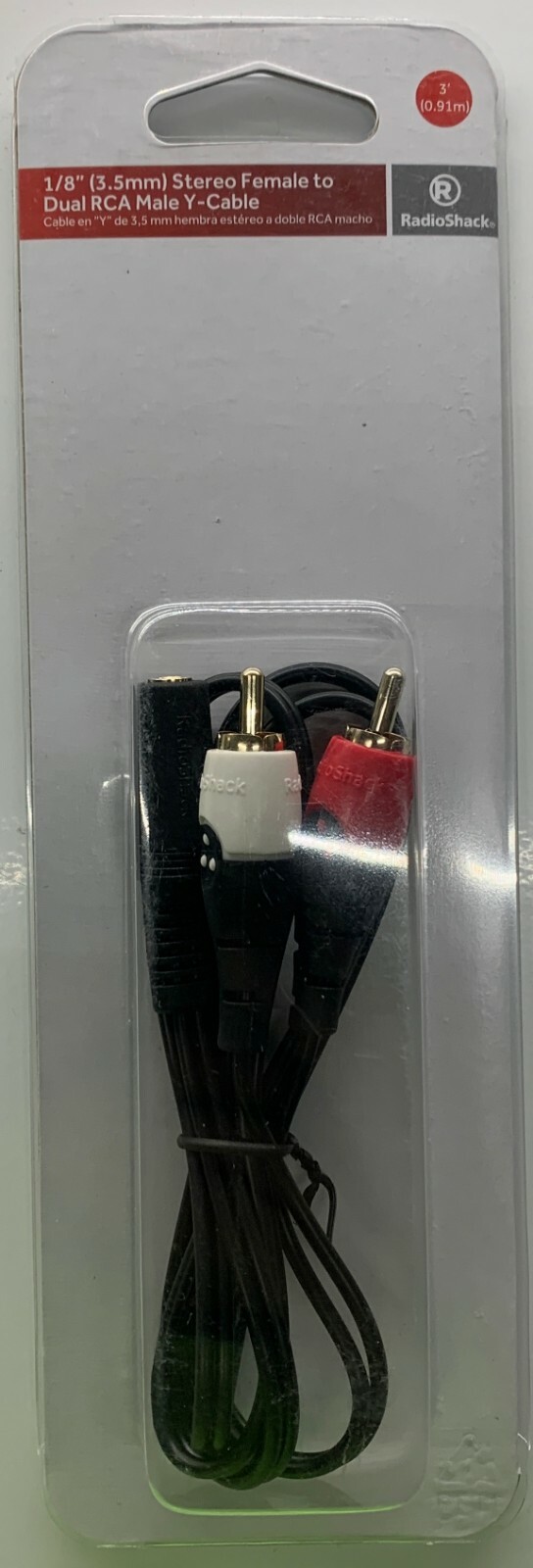 LOT 60 RadioShack 4201353 3-Ft 3.5mm Stereo Female-to-Dual RCA Male Plug Y-cable