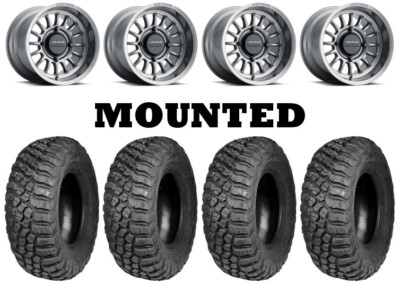 Kit 4 BFGoodrich Mud Terrain KM3 28x9-14 on Method 411 Bead Grip Titanium CAN