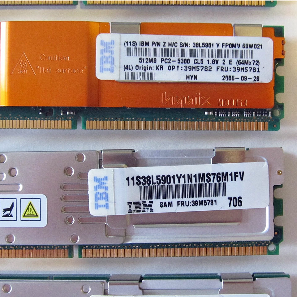 Server Memory RAM IBM 3GB Kit (512MB x 6) DDR2 667 ECC 38L5901 39M5782 38M5781 * - Image 2 of 3