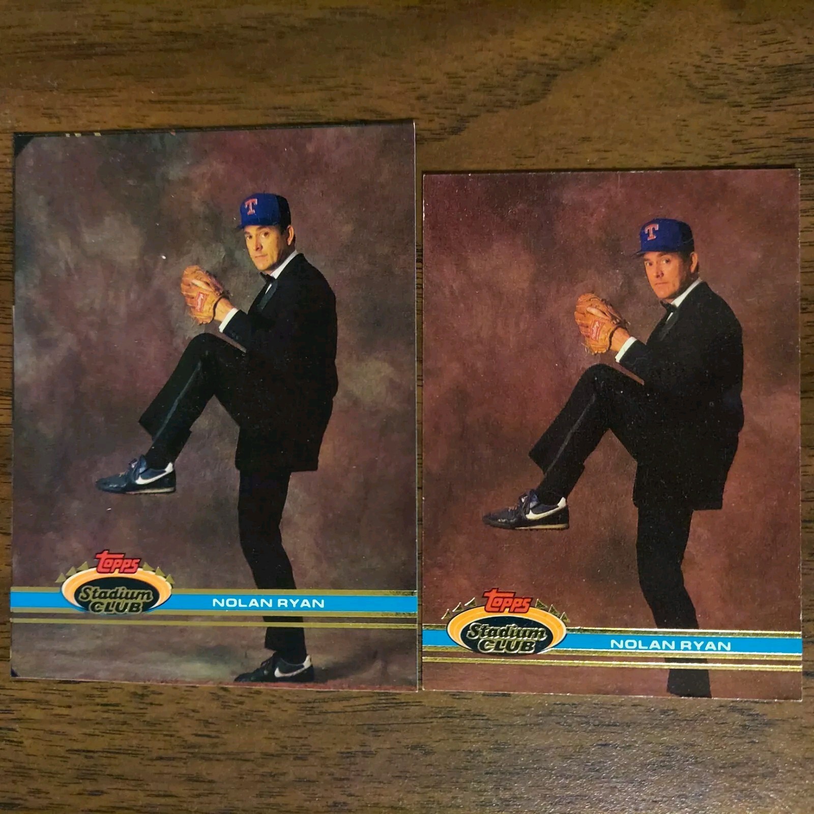 Nolan Ryan RANGERS 1990-1991 Topps Stadium Club RARE PROOF Test Tuxedo Full Shoe