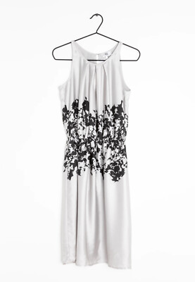 Noa Noa Ärmelloses Polyester Satin Kleid, perlgrau, Größe L