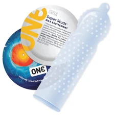 ONE Super Studs Textured Lubricated Ultra Soft Latex Bulk Condoms