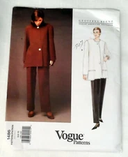 Vogue Pattern 1486 90s Designer Geoffrey Beene Suit Hooded Jacket Uncut 6-8-10