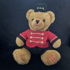 FAO Schwarz Christmas Plush Soldier Teddy Bear W Red Nutcracker Uniform 14  