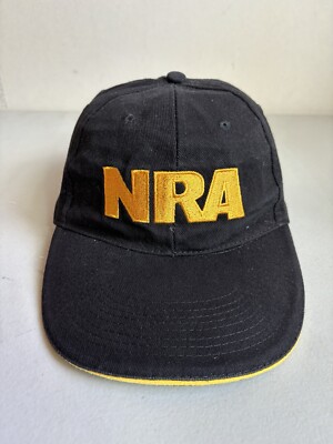 NRA Hat Black Strapback Adjustable American Flag Patch 2nd Amendment Rights