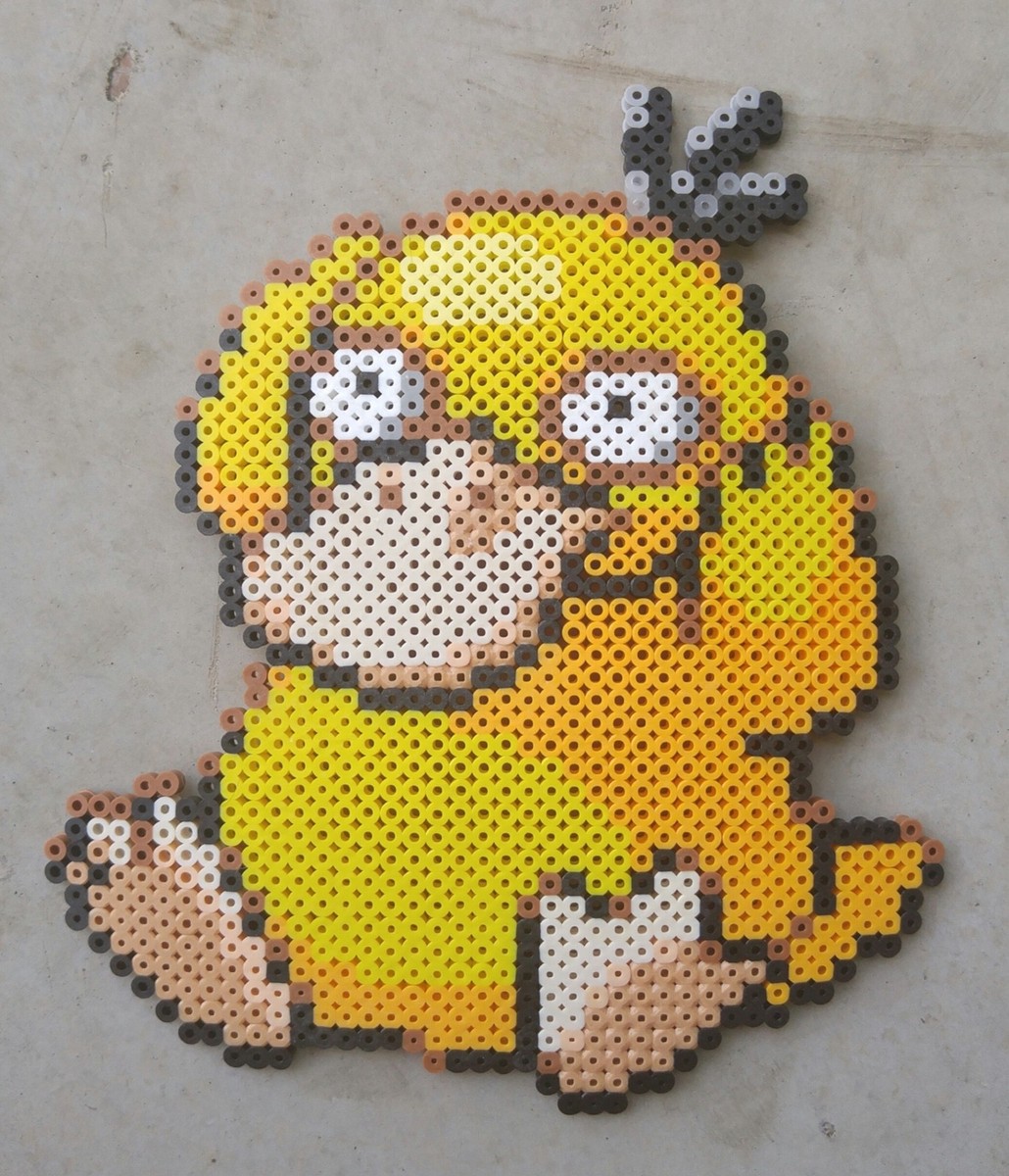 Psyduck Pokémon Pixel Art Perler Bead Art