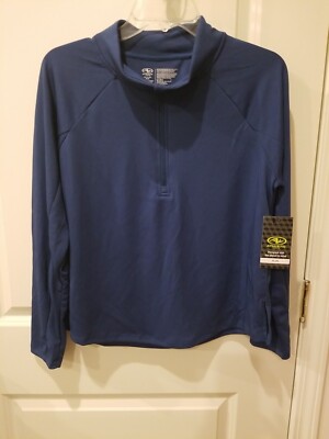 Athletic Works L/S Girls Quarter Zip Pullover Blue Size XL (14/16