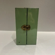 Vintage Worcester T&S Doll Chest Trunk Closet Green