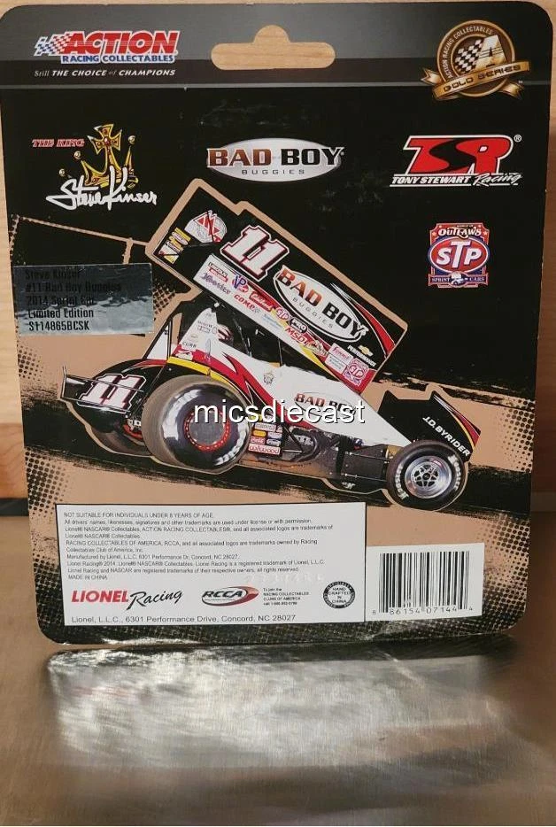 2014 Стив Кинсер #11 плохой мальчик Buggie Sprint 1:50 золотой серии TSR с автографом новый в упаковке - Изображение 3 из 4