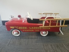 vintage fire truck pedal car red