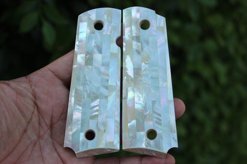 Empuñadura Colt 1911 tamaño completo Government S&W Ruger Taurus Kimber genuina blanca perla - Imagen 4 de 24