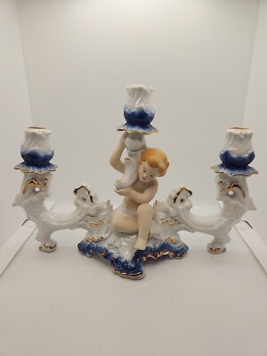 Vintage Porcelain Curtea De Arges Candlestick Holder Made In Romania ARPO
