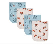 Baby Boy Burp Cloths Lot of 4 Gerber Hedgehog Fox NIP
