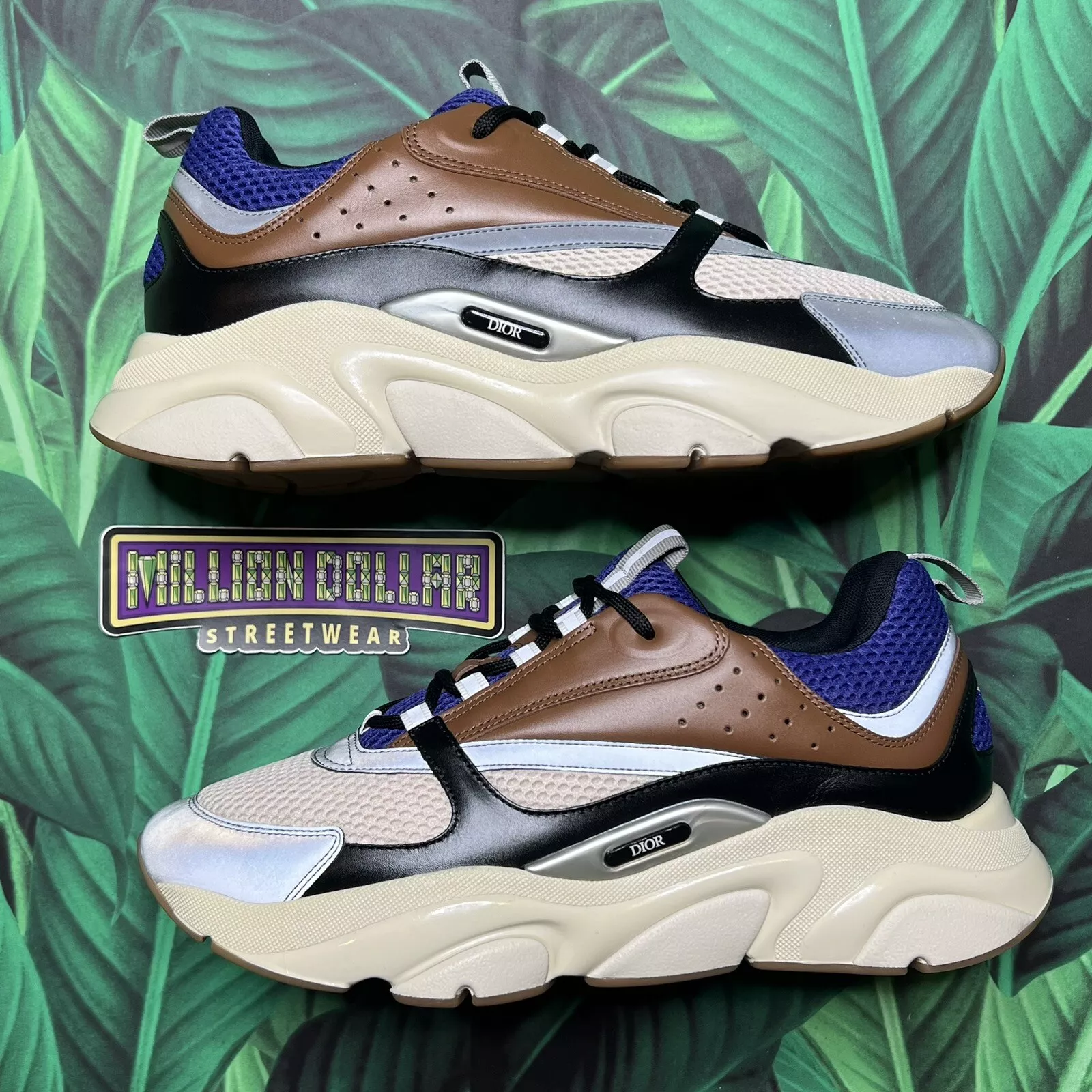 Baskets réfléchissantes Dior B22 « café violet » taille   13M/46EU