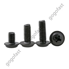 M2 M2.5-M6 Black Carbon Steel Flanged Phillips Cross Button Head Machine Screws
