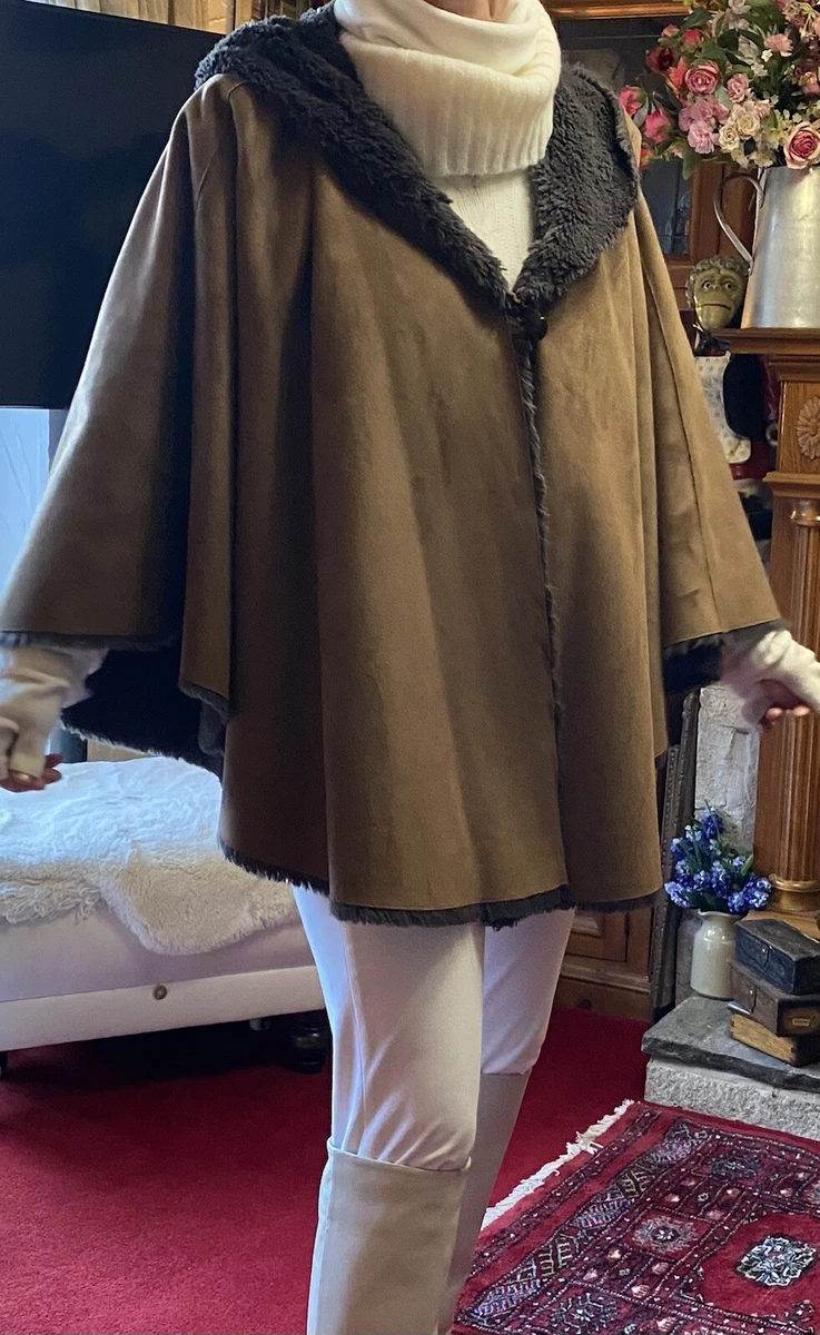 Suede cape coat clearance