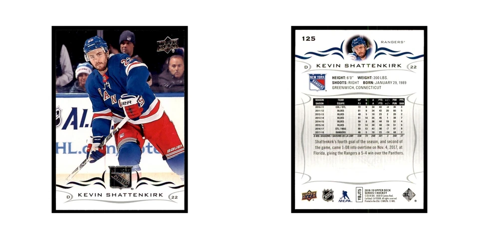 Kevin Shattenkirk 2018 Upper Deck #125 Hockey Cards Hockey Card NM - Image 3 of 3