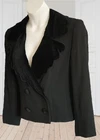 Blazer giacca lana Valentino Miss V vintage nero velluto colletto smerlato taglia 44