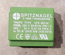 Spitznagel Trafo Type Spk 002 24 D 78609 Mini Transformer Prim 230v 24v 0.35va