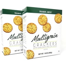 2 Packs Trader Joe's Multigrain Crackers 10 oz Each Pack