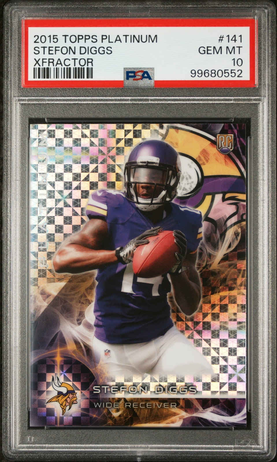 2015 TOPPS PLATINUM XFRACTOR #141 STEFON DIGGS PSA 10