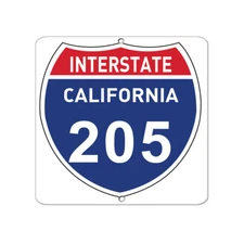 Aluminum Square Metal Sign Multiple Sizes Interstate California 205 Traffic Road