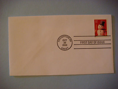 USPS Briefmarken Und Umschlag 2002 Erste Tag Der Ausgabe ~ Schneemann Mit Smile
