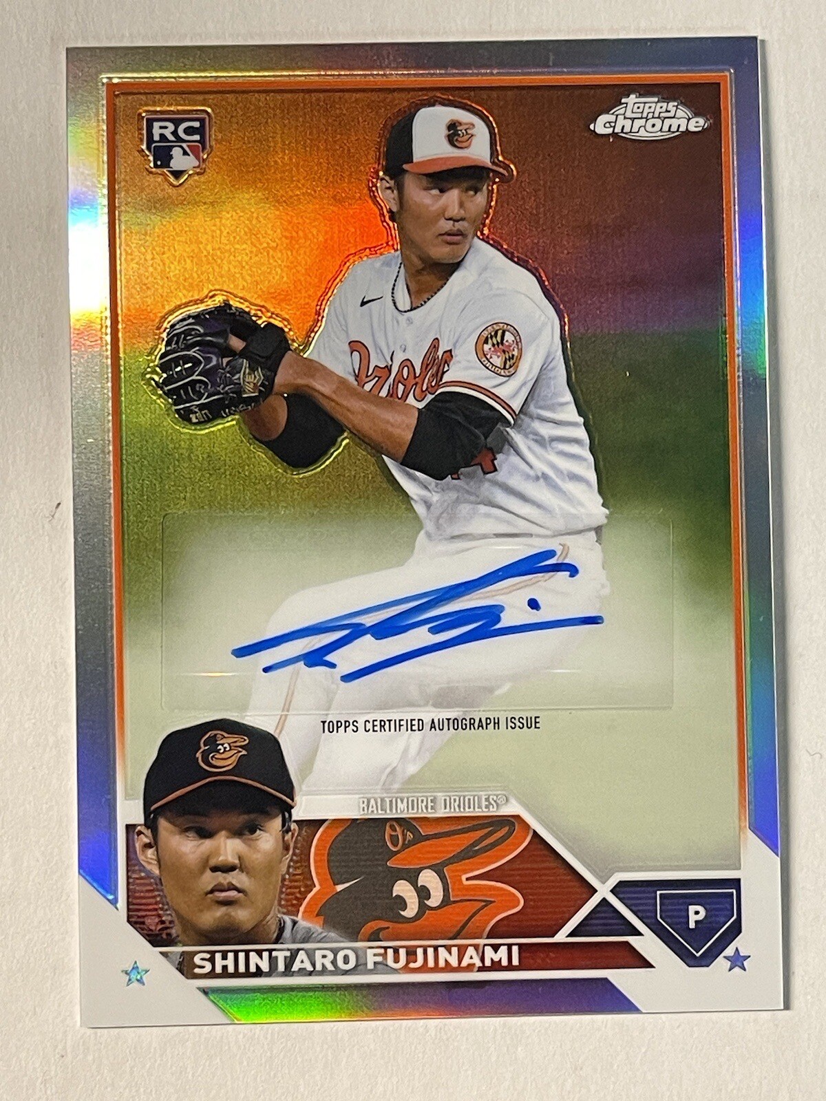 2023 Topps Chrome Update Shintaro Fujinami #AC-SF Refractor Auto /499 - Orioles