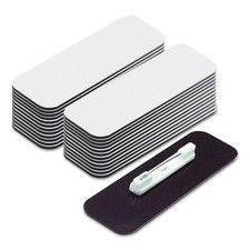 Name Tag/Badge Blanks - 25 Pack - White 1" X 3", Round Corners, Pin