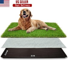 Large Dog Indoor Outdoor Potty Grass Litter Box Washable Pee Pads Easy Clean New