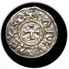 FRANCE, Melle. Charlemagne or Charles the Bald, 768-877, Denier, NGC AU Details