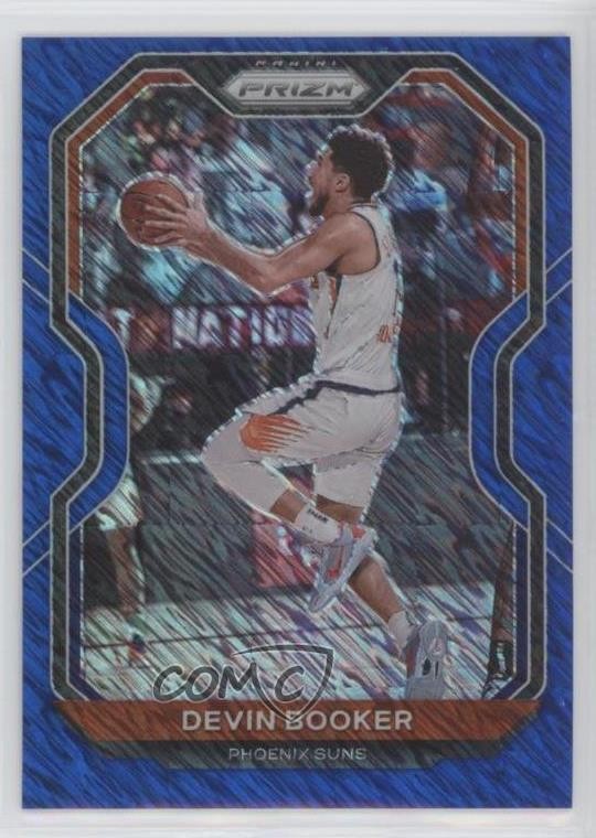 2020-21 Panini Prizm Blue Shimmer Prizm 27/35 Devin Booker #214 k7p