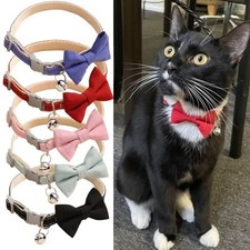 Dog Cat Bow Collar Adjustable Bell Bowknot Puppy Chihuahua Safety Pet Collar