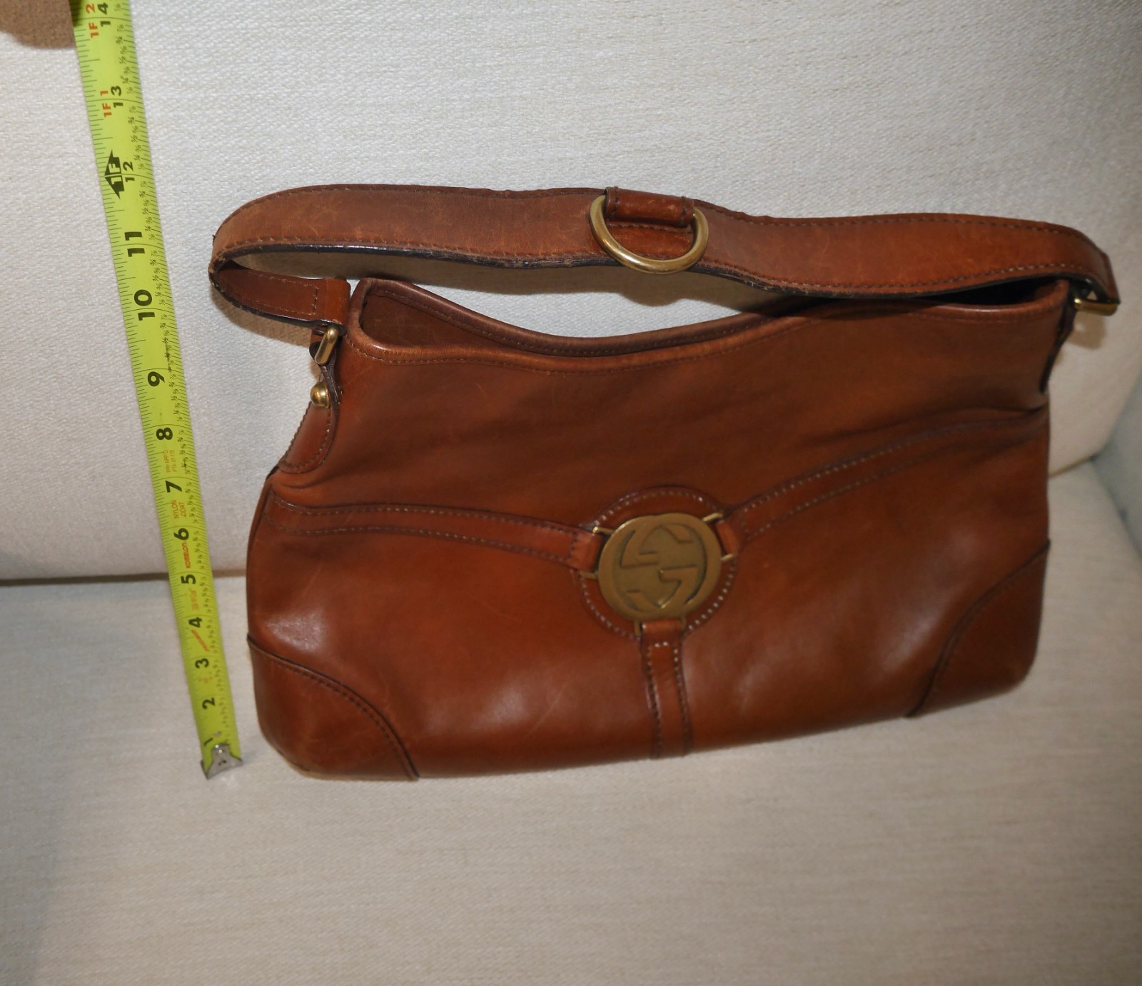 Authentic GUCCI Brown Leather Interlocking G Purs… - image 22