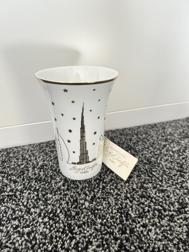 Dubai Souvenir Burj Khalifa Coffee Cup Mug Signature Collection White Gold NWT - Picture 7 of 8