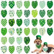 36Pcs St. Patrick's Day Dog Bandana Triangle Pet Scarf Adjustable Puppy Neckerch