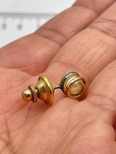 Vintage Gold Tone Stick Pin Tie Tack Pearl Accent Classic Mens Jewelry rare