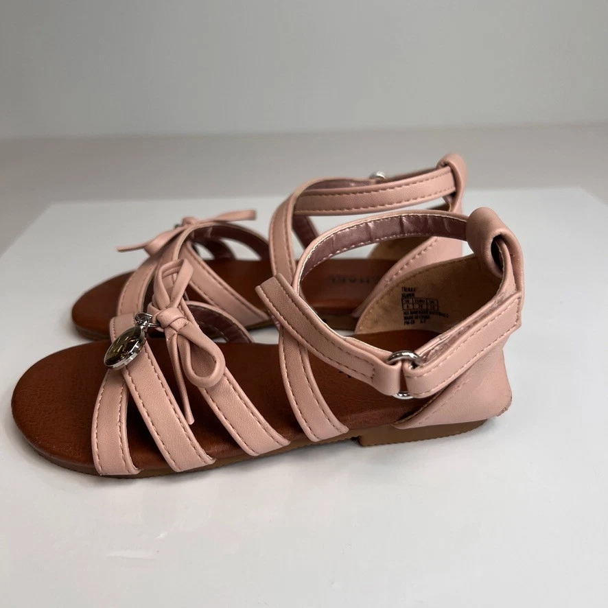 Michael Kors Sandal Girl 8 Toddler Ankle Strap Blush Bow MK Logo Party Core Go - Image 4 of 4