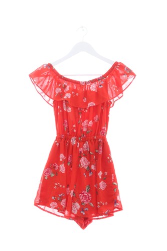 H&M Kurzer Jumpsuit Donna Pantalone Taglia IT 40 rosso-rosa stile casual - Foto 5 di 5