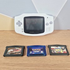 Nintendo Game Boy Advance AGB-001 Handheld Console White with 3x Game Cartridge