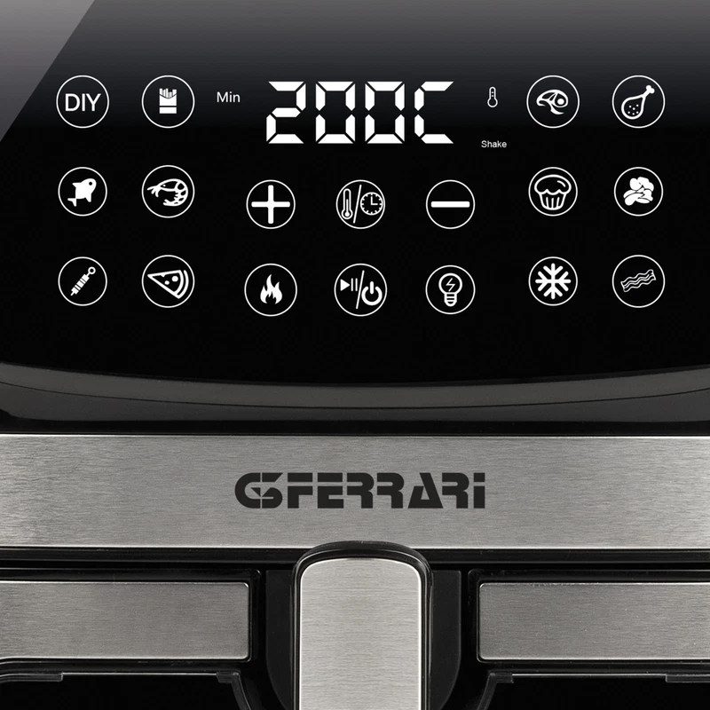 Friggitrice ad Aria DOPPIA RESISTENZA Digitale 12 Programmi 9 LITRI 2,4 Kg, fotografia 9 di 12