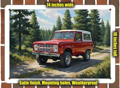 Metal Sign - 1969 Ford Bronco 2 Oil Painting - 14x10