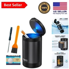 Luxury Portable Car Ashtray with Smokeless Technology & LED Light - Easy Clean