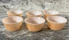 Set of 6 VTG Fire King Peach Lustre 6 Oz. Dessert Custard Cup Scalloped Rim 4”