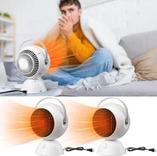 2 Pcs 1200w Space Heater Small Portable Heaters for Indoor Use Electric Desktop