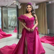 Evening Dresses Off Shoulder Crystal Sequin A Line Long Engagement Party Dress